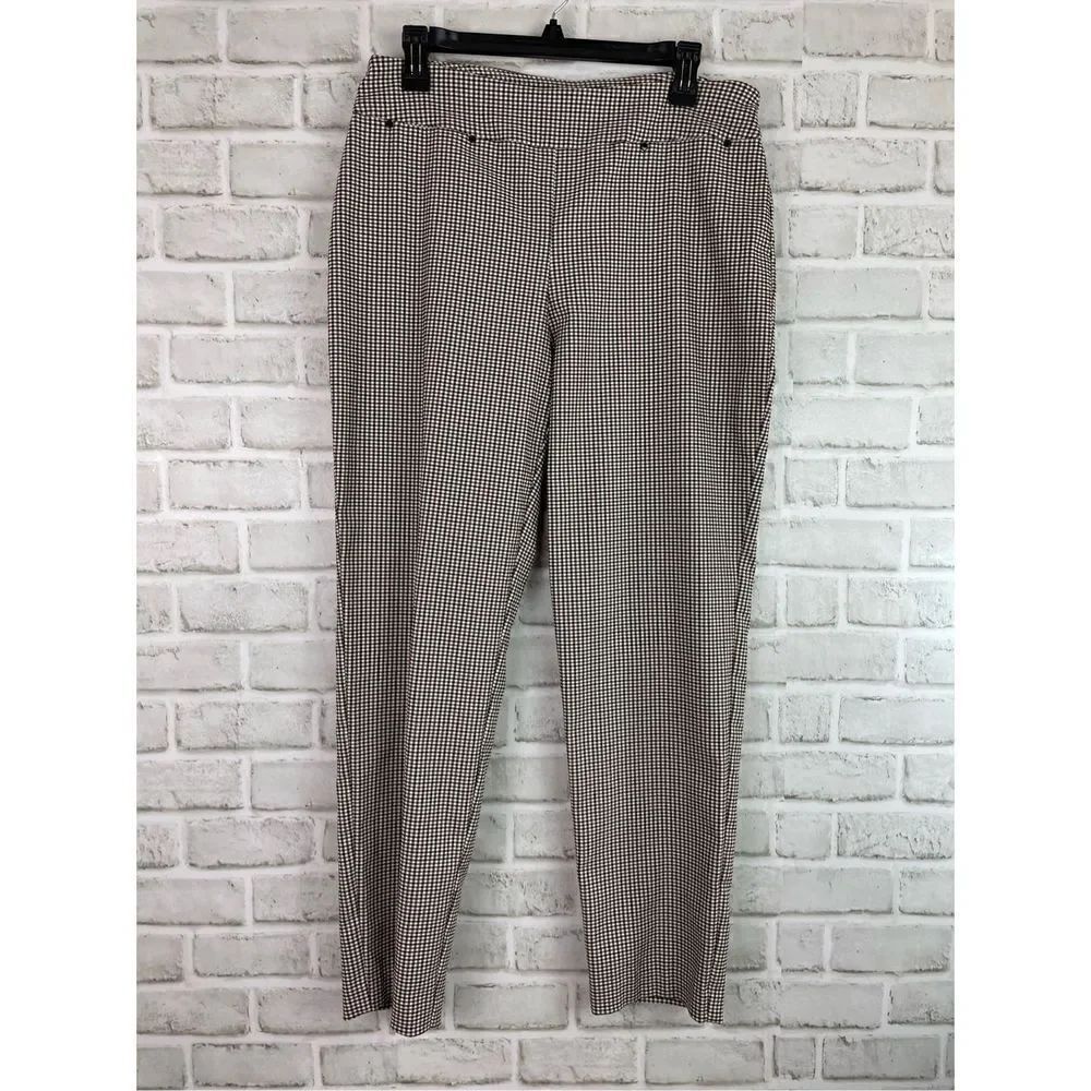 EST 1946 Women's Plaid Pull-on Elastic Waist Trouser Size 10 Business Casual